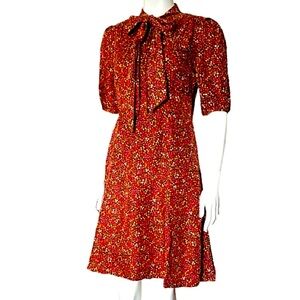 Dona Karan 💯 Silk Bow Tie  Mid Dress Size Size 6